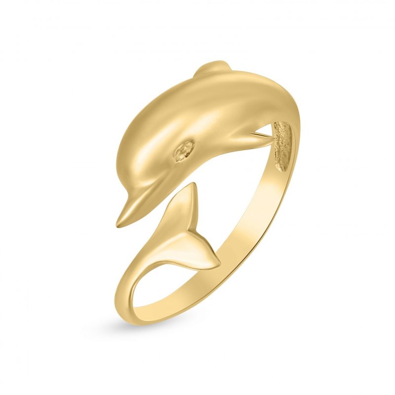 14ct Yellow Gold Dolphin Ring - Veronica's Jewellery