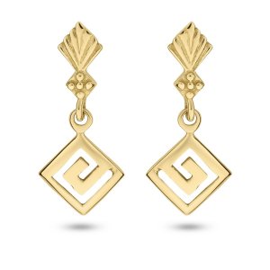 14k yellow gold small rhombus greek key dangle earrings 67852 93121249475181 33bdb23544