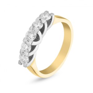 18k yellow and white gold 0.75 ct. tw. half eternity ring 98339059534162 1b428cb7ba